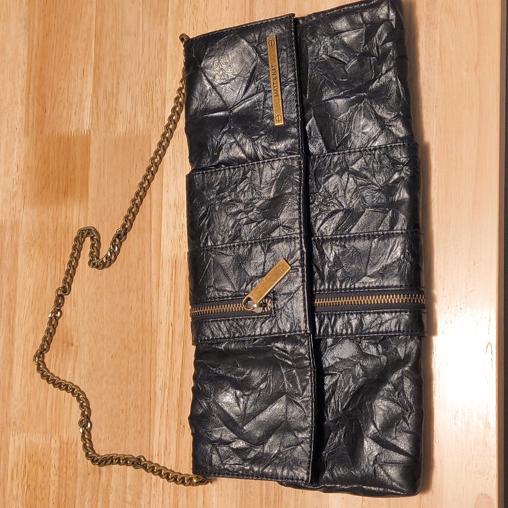 Matt & Nat Black Vegan Leather Clutch Purse